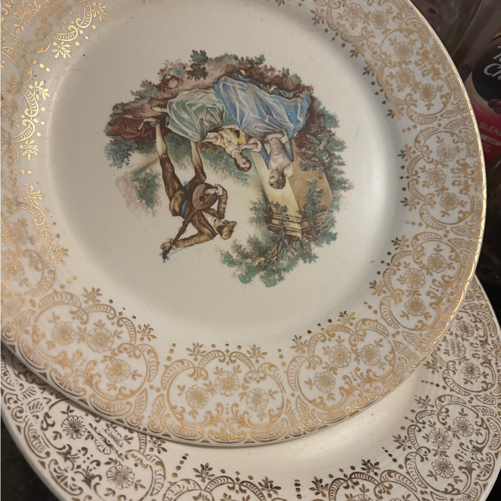 Triumph Gold and Cream Vintage Plates